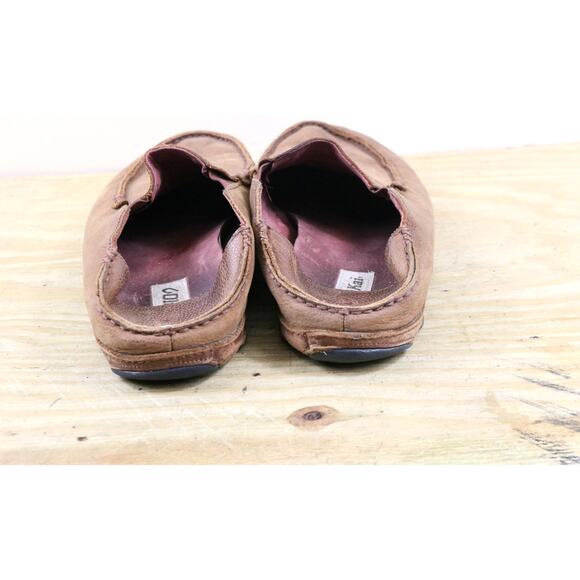 Olukai Mens 11.5 Brown Distressed Leather Moloa Slipper Slip On Loafers Shoes main image 6